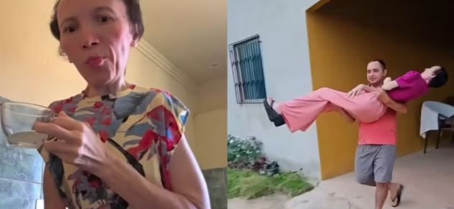 �Est�tua viva�: Influenciadora viraliza com rotina falando de doen�a rara que transforma m�sculos em ossos